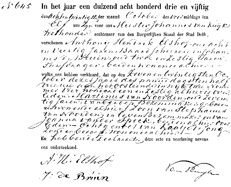 18531028 ovl akte 645 Martinus v Noorden ev K d Jong